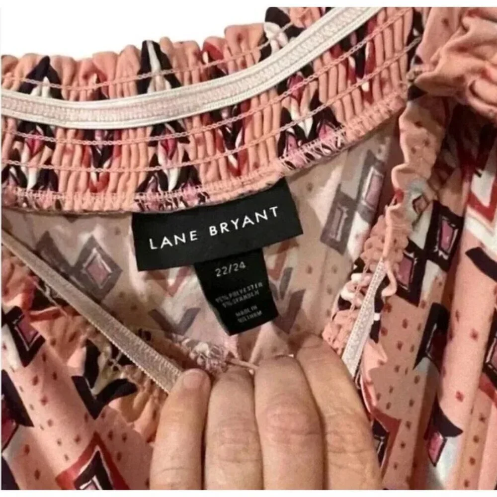 Lane Bryant Womens Plus 22/24 Geometric Print Elastic Waist Lightweight pajama